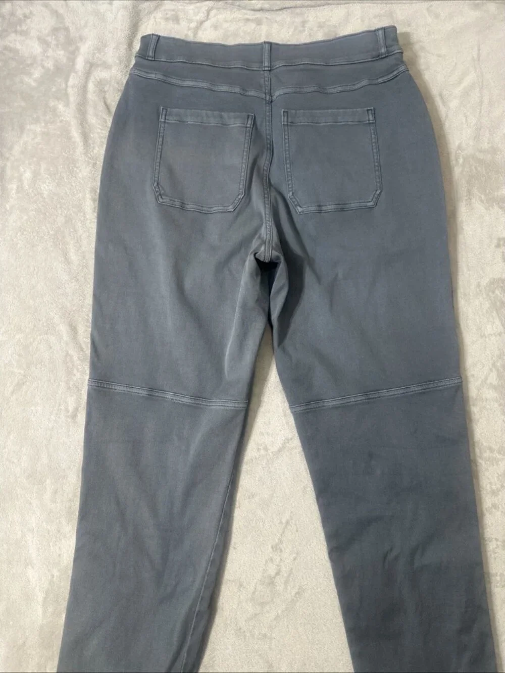 SPANX Pants XL Stretch Twill Straight Leg Blue